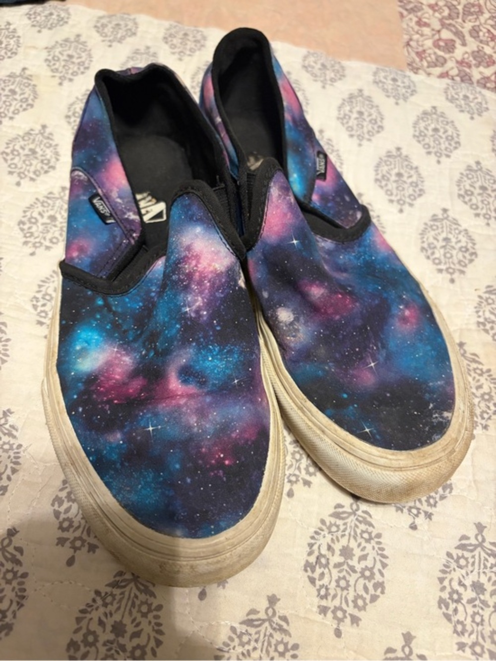 Vans Slip-On Galaxy Print Sneakers - Blue Purple Pink 8.5